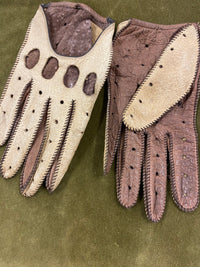 Gants de conduite en cuir bicolores taille S