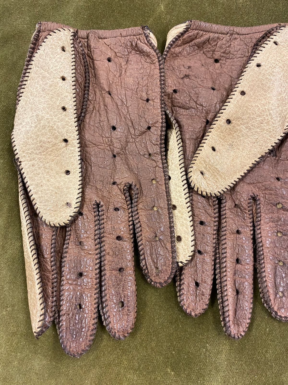 Gants de conduite en cuir bicolores taille S