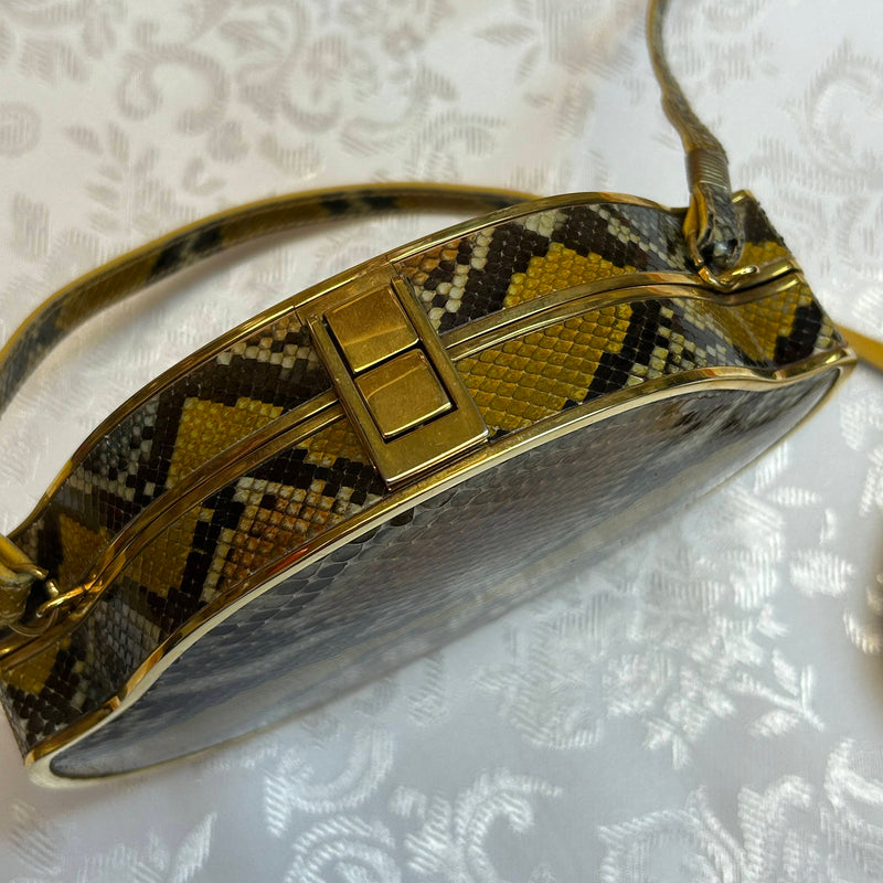 Vintage Python‐Clutch Handtasche Schlange