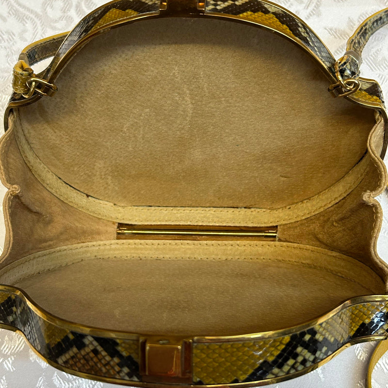 Vintage Python‐Clutch Handtasche Schlange