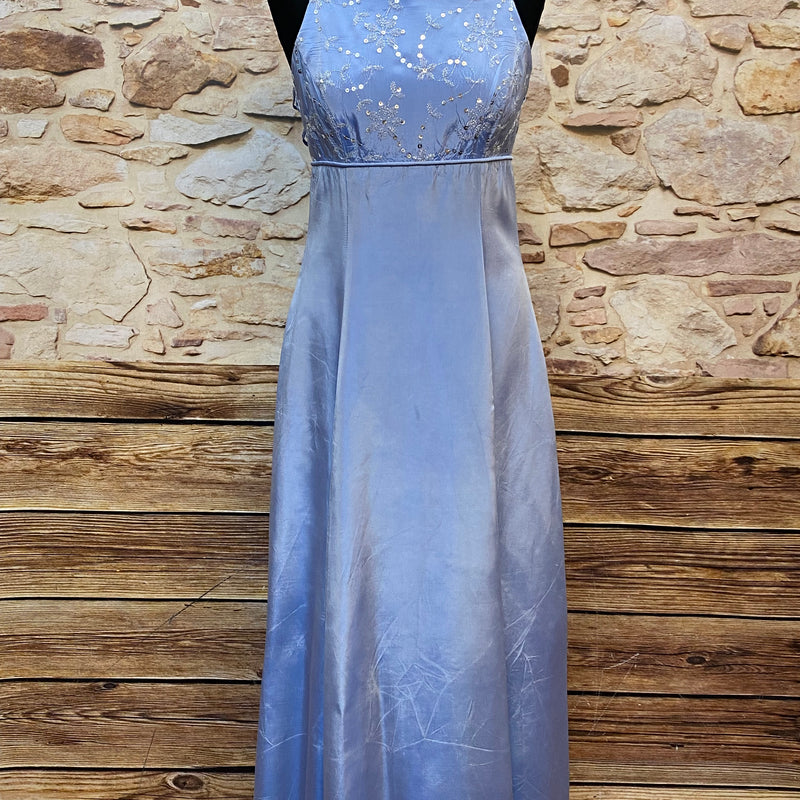 Langes Abendkleid Hellblau Gr.36 Morgan and Co Abschlussballkleid Vintage 90er Jahr