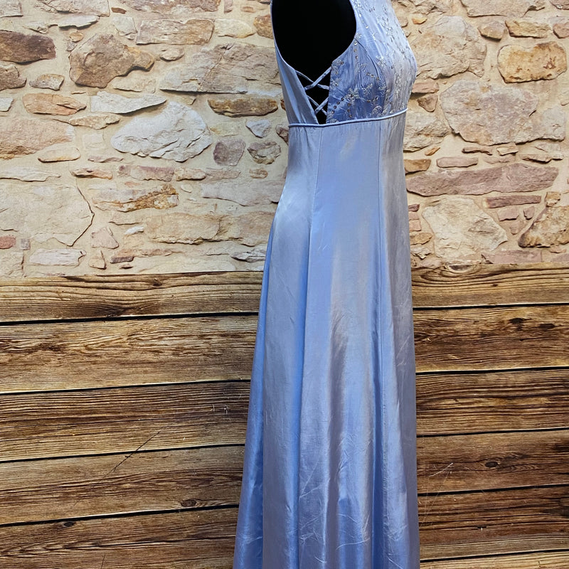 Langes Abendkleid Hellblau Gr.36 Morgan and Co Abschlussballkleid Vintage 90er Jahre