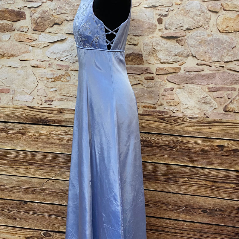 Langes Abendkleid Hellblau Gr.36 Morgan and Co Abschlussballkleid Vintage 90er Jahr