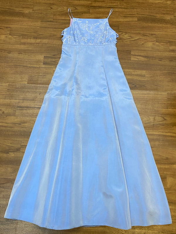 Langes Abendkleid Hellblau Gr.36 Morgan and Co Abschlussballkleid Vintage 90er Jahre