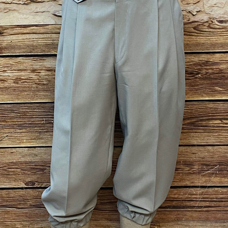 Hellgraue Vintage Knickerbockerhose Größe 52 aus Trevira-Wollmix, Bundfalten, elastischer Beinabschluss, sehr guter Zustand, 20er-Jahre Golfer-Look.