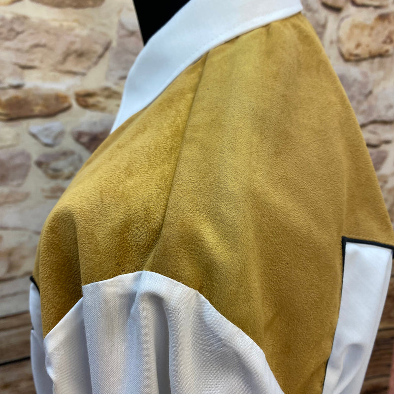 Vintage Westernhemd – XL – Weiß & Camel – Suede-Look – Ranger’s (Made in Mexico)