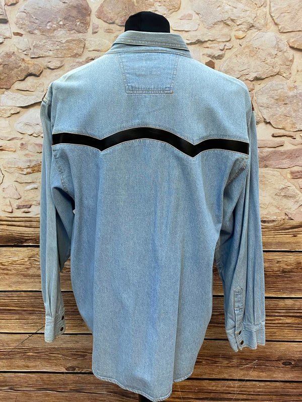 VINTAGE WESTERN DENIM HEMD – XXL – LEDERDETAILS