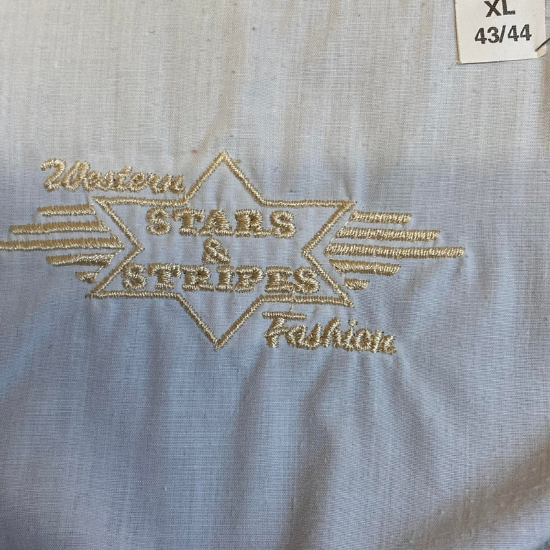 WESTERNHEMD – WEISS/SCHWARZ – XL – VINTAGE