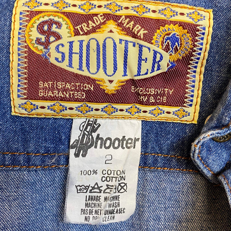 Westernhemd Denim & Kunstleder | Größe XXL