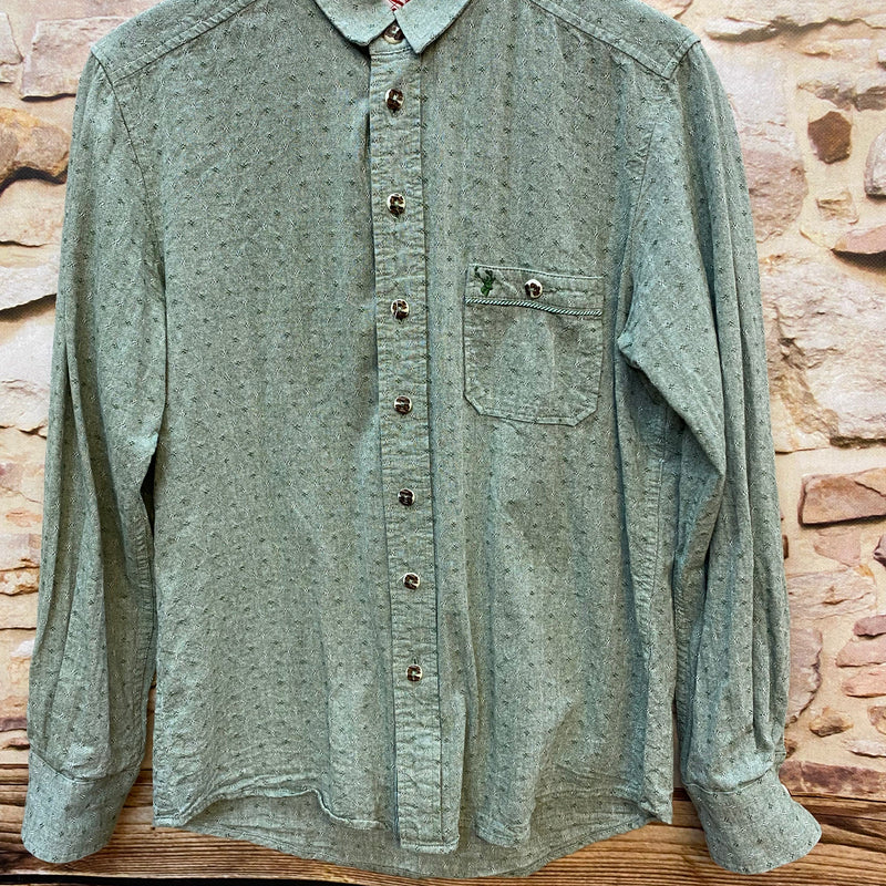 „Herren Trachtenhemd grün gemustert Spieth und Wensky Vorderansicht Größe S“