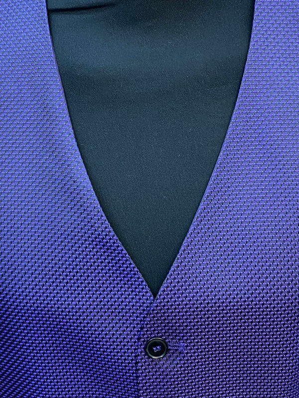 Elegante Vintage-Herrenweste in tiefem Violett – Gr. 50