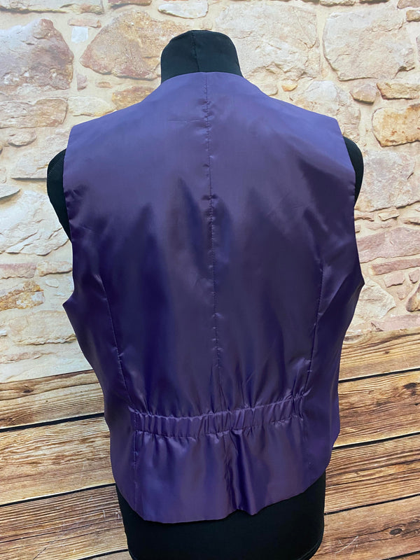 Elegante Vintage-Herrenweste in tiefem Violett – Gr. 50