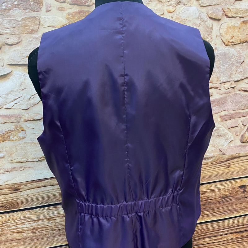 Elegante Vintage-Herrenweste in tiefem Violett – Gr. 50