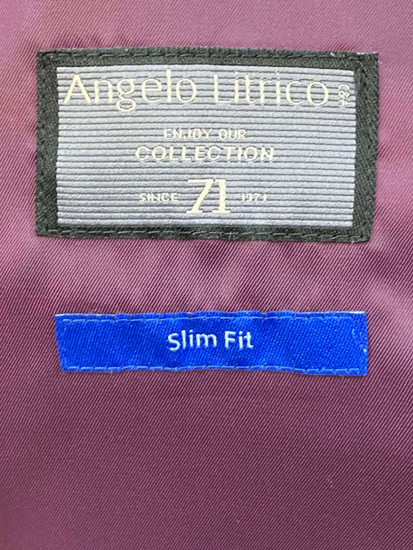 Herren-Weste – Angelo Litrico – Slim Fit – Größe M – Bordeaux/Karo