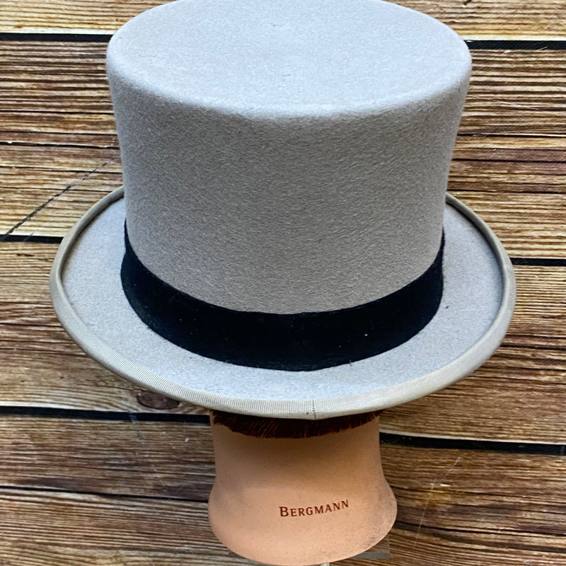 „Herren Zylinder grau Rückansicht klassische hohe Form“