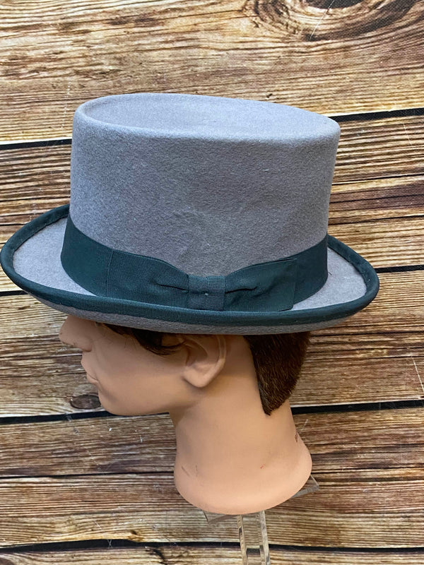 „Grauer Herren-Zylinder in Seitenansicht“