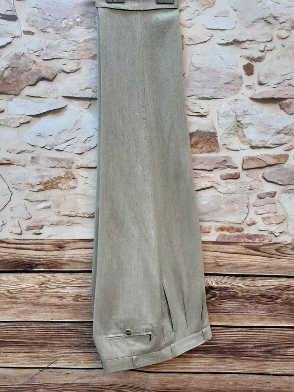 Vintage-Bundfaltenhose Herren Sandfarbend Gr.52