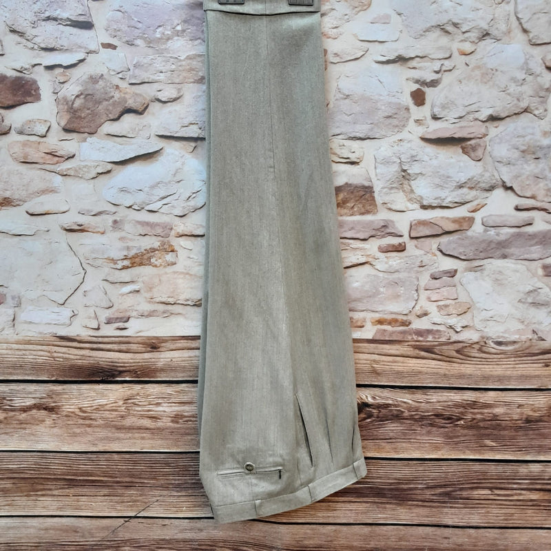 Vintage-Bundfaltenhose Herren Sandfarbend Gr.52