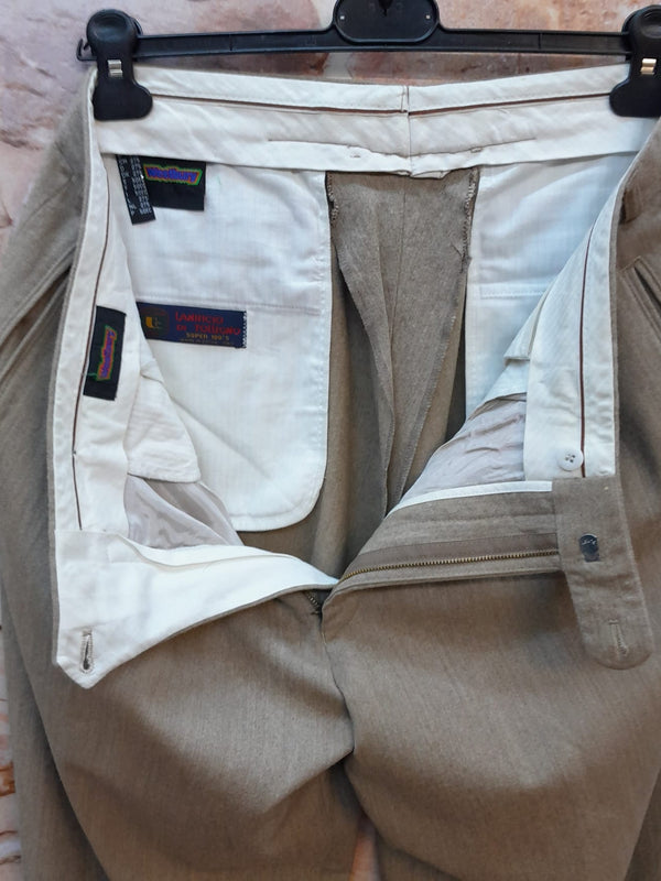 Vintage-Bundfaltenhose Herren Sandfarbend Gr.52