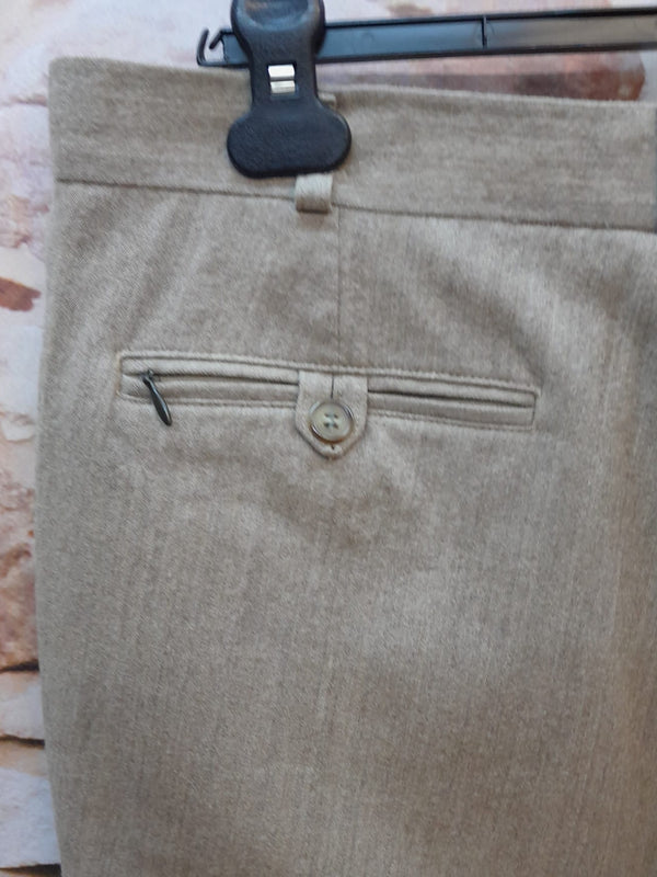 Vintage-Bundfaltenhose Herren Sandfarbend Gr.52