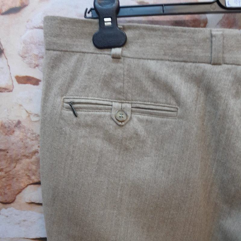 Vintage-Bundfaltenhose Herren Sandfarbend Gr.52