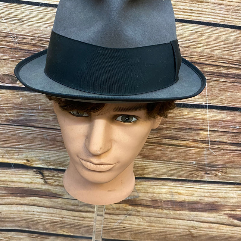 Hochwertiger Vintage Hut Herren grau/schwarz Gr.57 Fedora