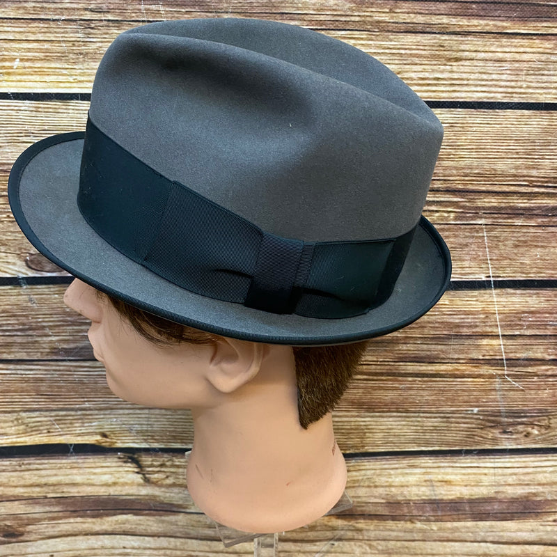 Hochwertiger Vintage Hut Herren grau/schwarz Gr.57 Fedora