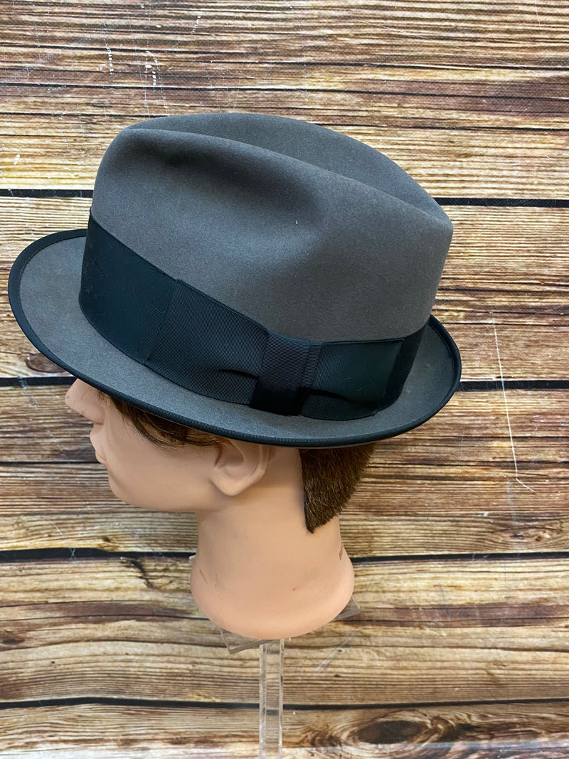 Hochwertiger Vintage Hut Herren grau/schwarz Gr.57 Fedora