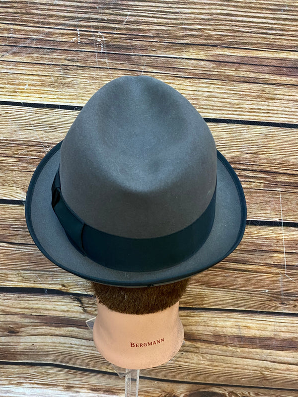 Hochwertiger Vintage Hut Herren grau/schwarz Gr.57 Fedora