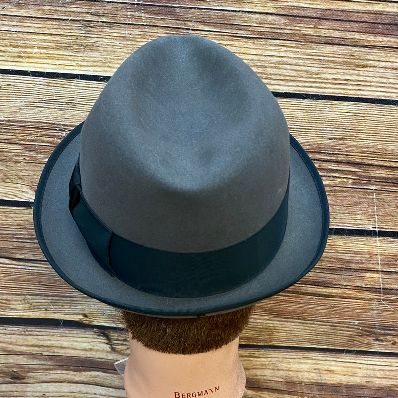 Hochwertiger Vintage Hut Herren grau/schwarz Gr.57 Fedora