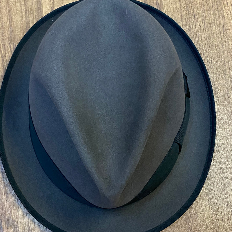 Hochwertiger Vintage Hut Herren grau/schwarz Gr.57 Fedora