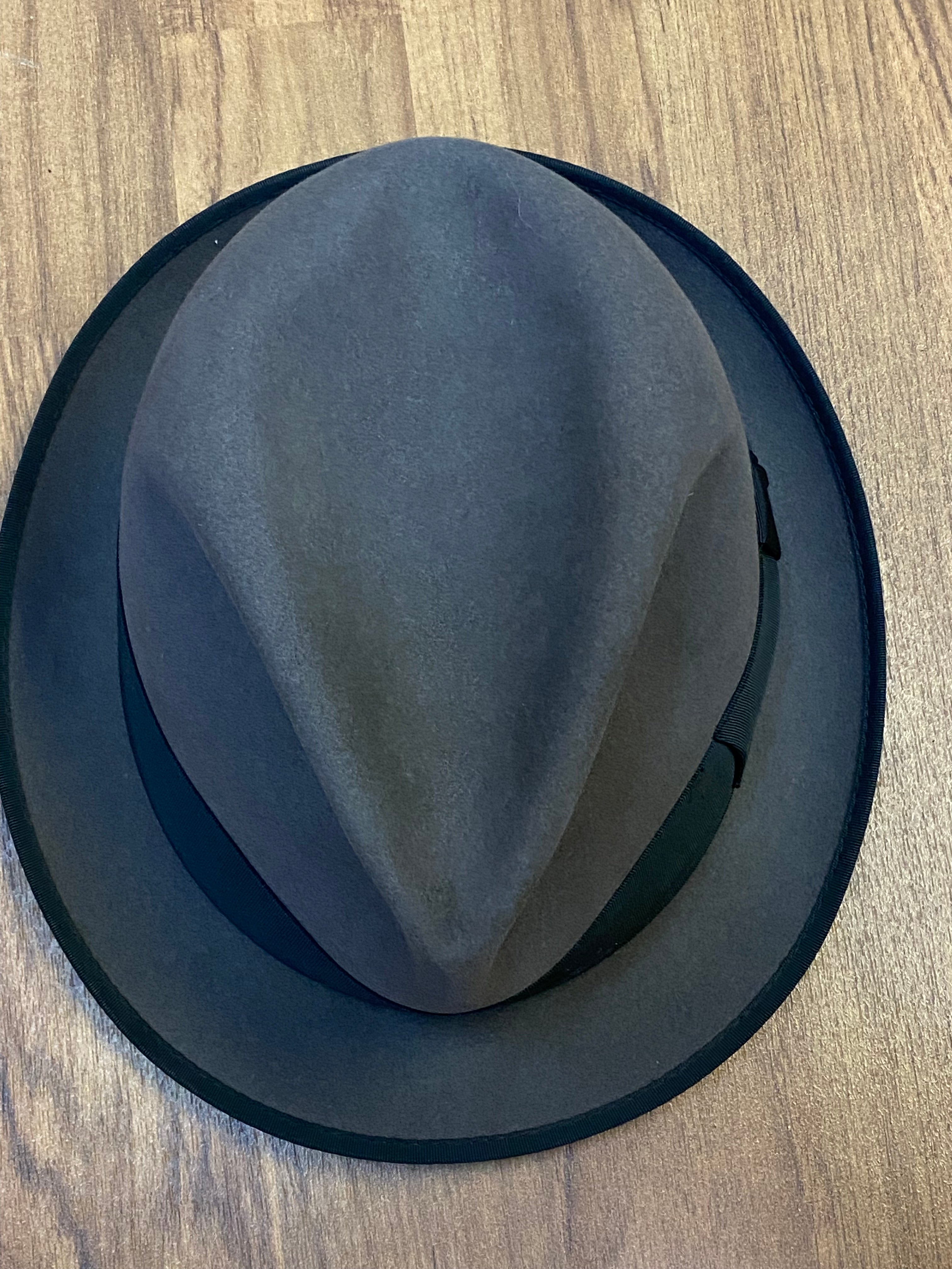 Hochwertiger Vintage Hut Herren grau/schwarz Gr.57 Fedora