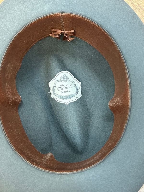 Vintage Hückel Superior Filzhut – Zeitlose Eleganz in Grau
