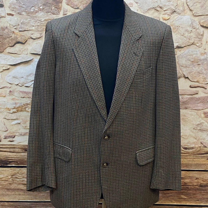 Karierte Herrenjacke Vintage Tweed Sakko Blazer  Gr.48