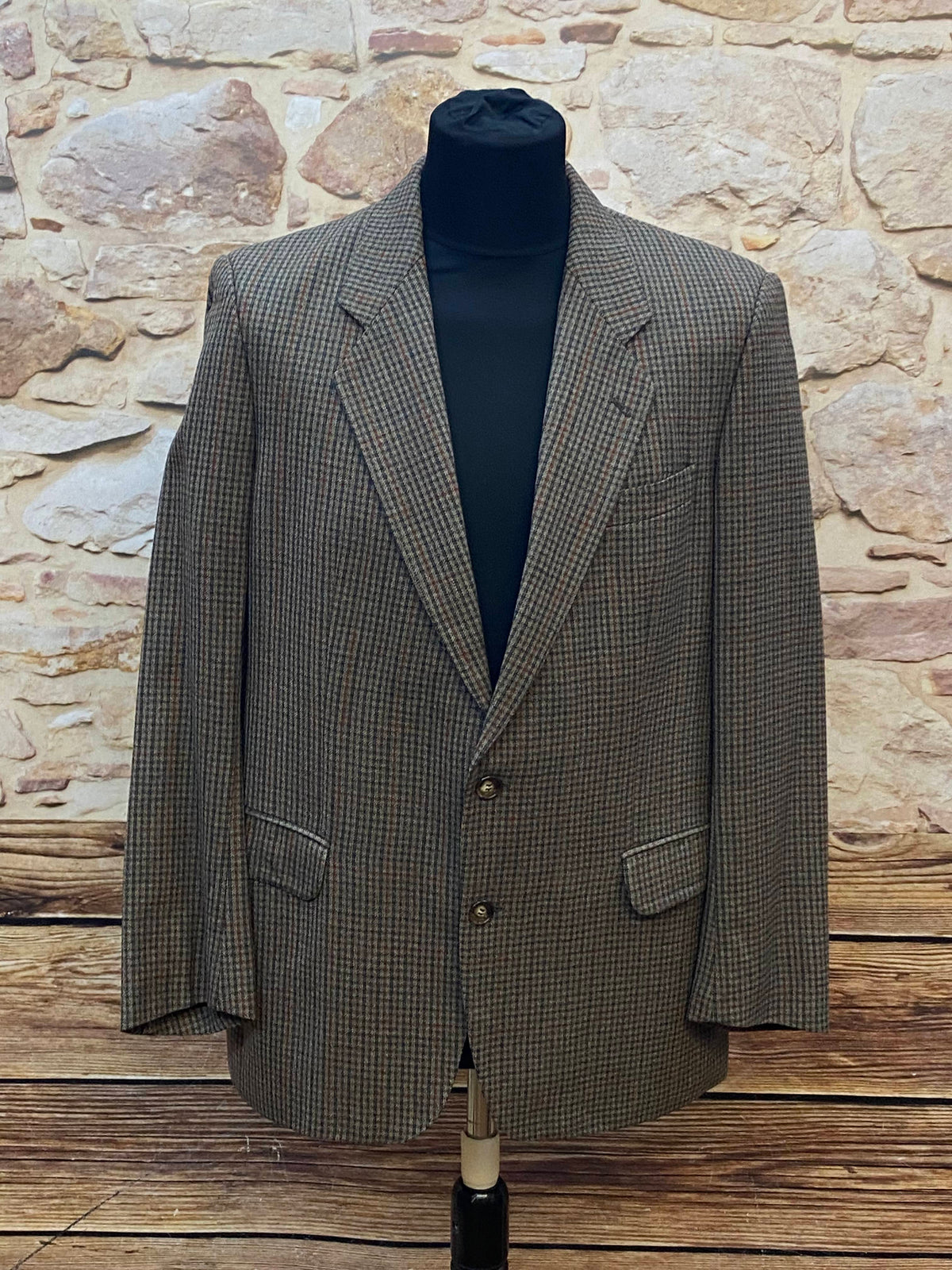 Karierte Herrenjacke Vintage Tweed Sakko Blazer  Gr.48