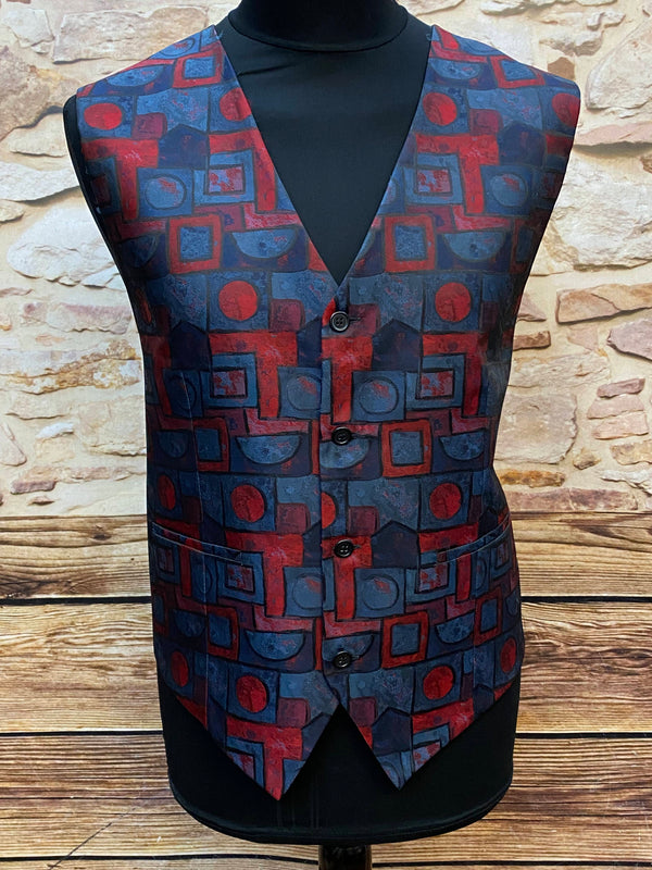 „Herrenweste Größe 52 gemustert Vorderansicht“