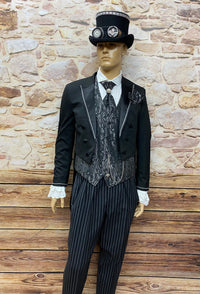 Steampunk Hochzeitsanzug mit Frack und Stresemann-Hose Gr.50 Unikat