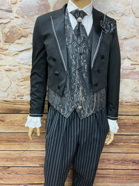 Steampunk Hochzeitsanzug mit Frack und Stresemann-Hose Gr.50 Unikat