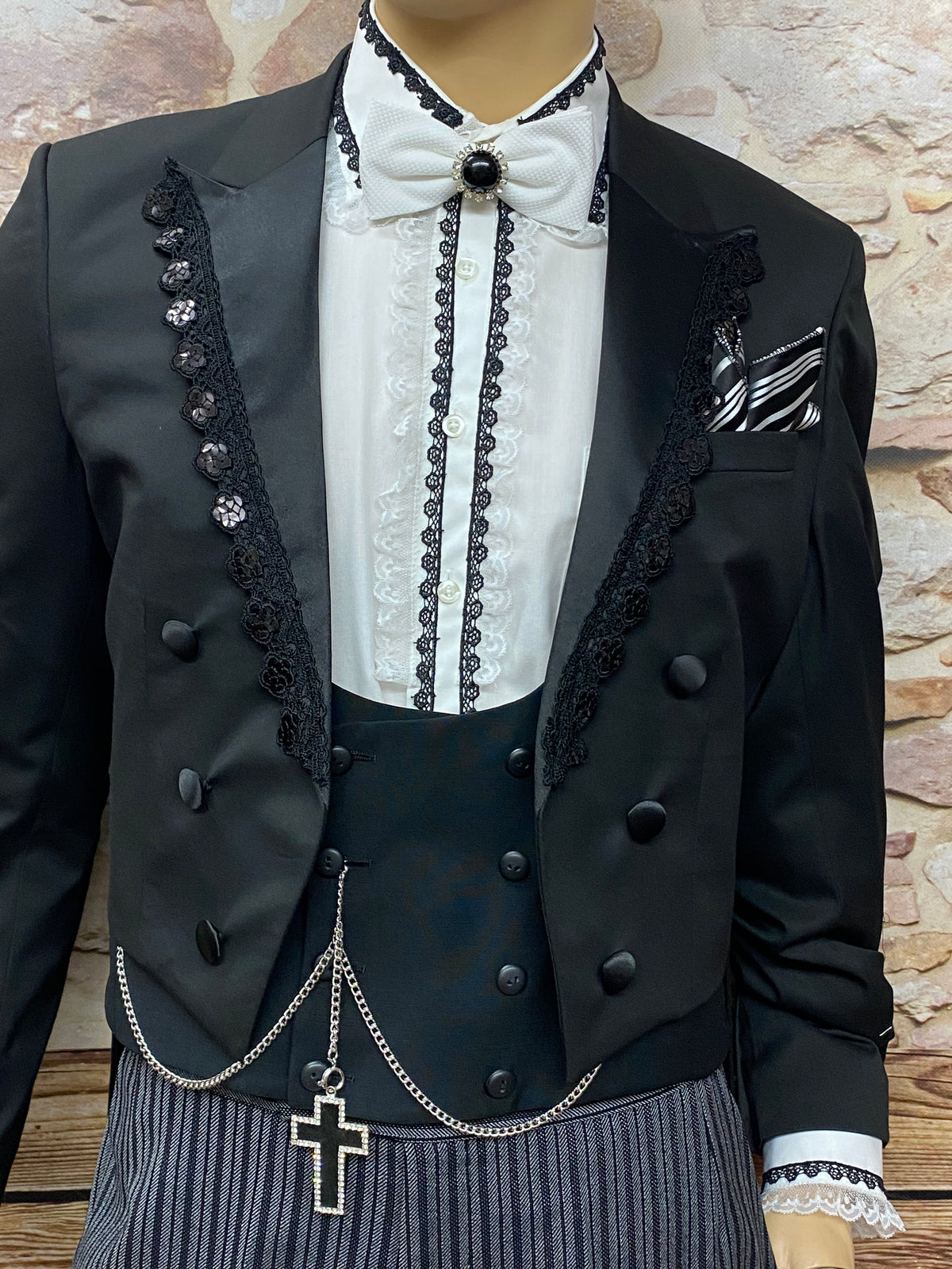 Costume de mariage 7 pièces Costume de mariage Steampunk Baroque Gothique Taille XL