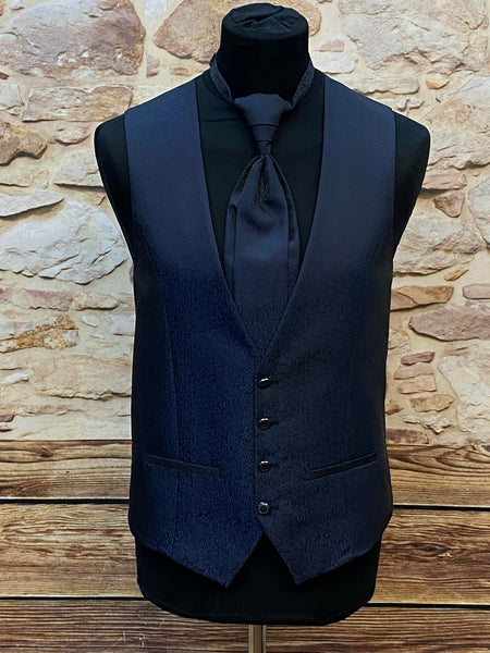 „Hochzeitsweste dunkelblau Set Plastron Gr 52