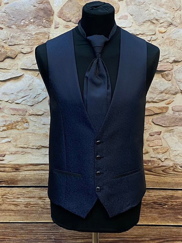 „Hochzeitsweste dunkelblau Set Plastron Gr 52