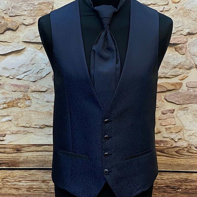 „Hochzeitsweste dunkelblau Set Plastron Gr 52