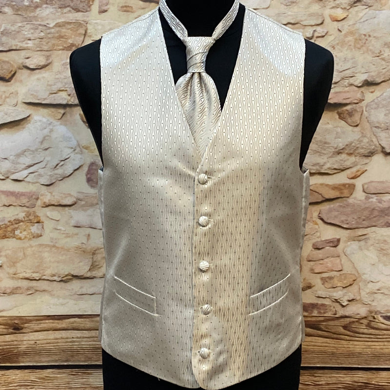 „Hochzeitsweste Masterhand elfenbein Set Plastron Gr 48