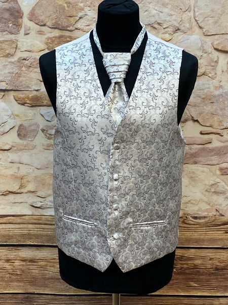 „Hochzeitsweste silber Set Plastron Gr 54 elegant