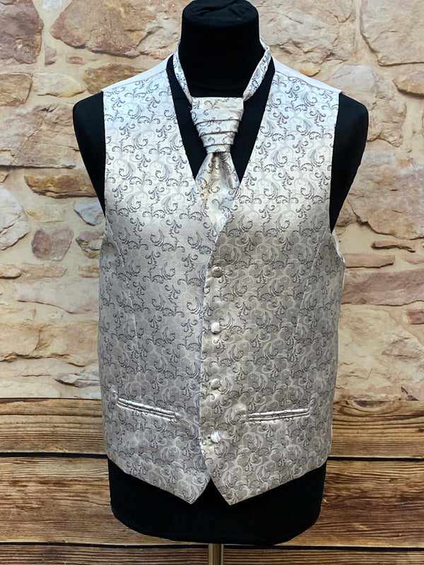 „Hochzeitsweste silber Set Plastron Gr 54 elegant