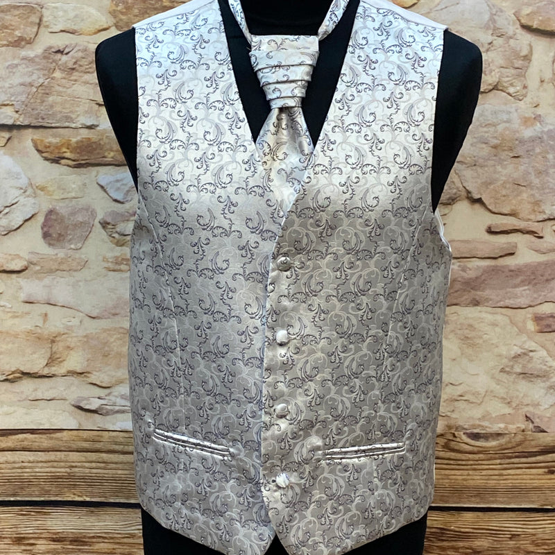 „Hochzeitsweste silber Set Plastron Gr 54 elegant