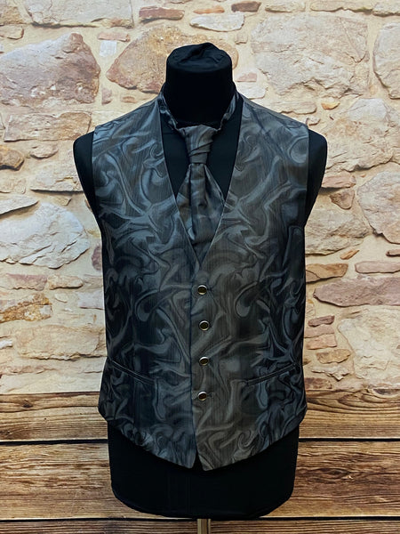 „Hochzeitsweste Wilvorst grau Set Plastron Gr 50