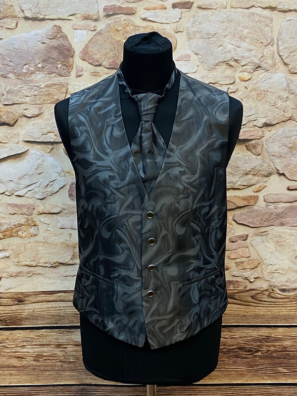 „Hochzeitsweste Wilvorst grau Set Plastron Gr 50