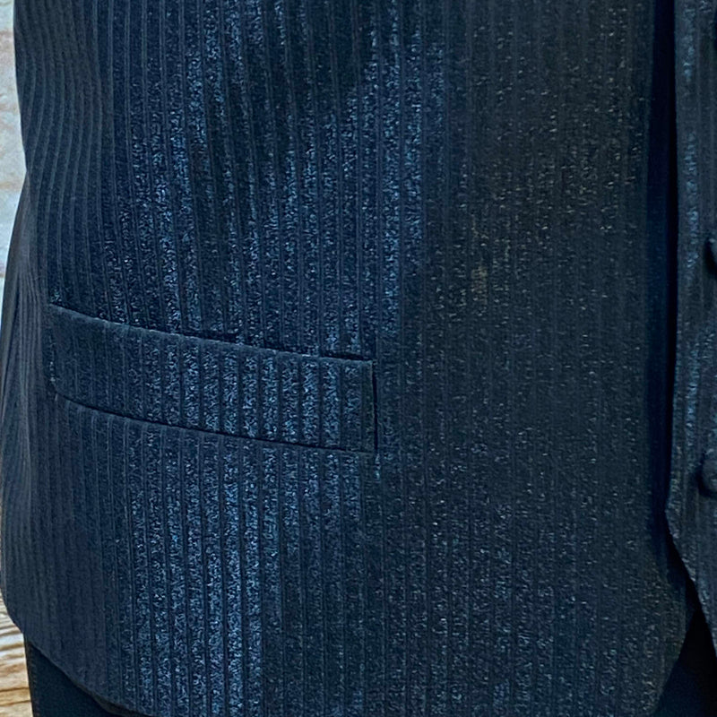 Hochzeitswesten-Set in Schwarz mit Nadelstreifen – Gr.46