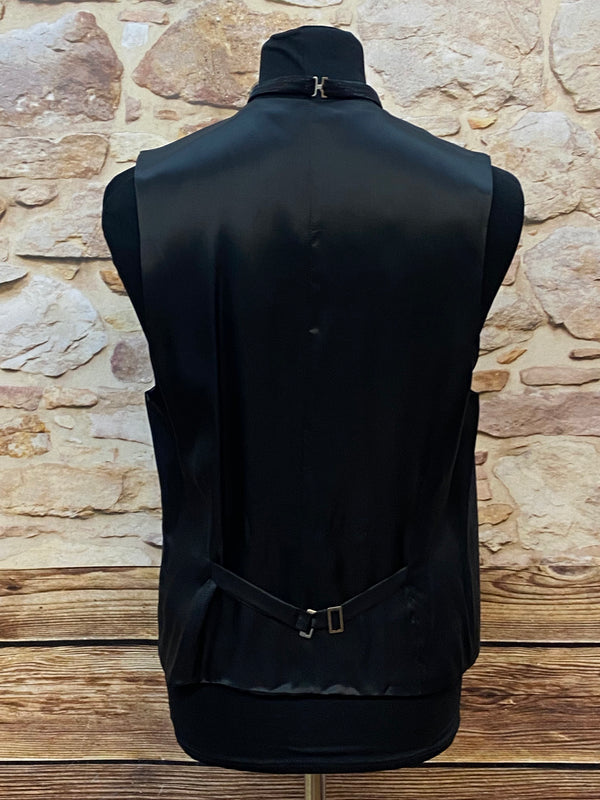 Hochzeitswesten-Set in Schwarz mit Nadelstreifen – Gr.46